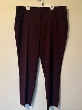 Worthington Women’s Modern Fit Dress Pants Ankle Length Maroon EUC Size 14L
